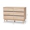 Baxton Studio Miren Mid-Century Modern Light Oak and Dark Grey 6-Drawer Dresser 148-8256 - alternate 6
